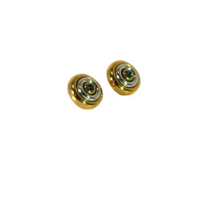 Charmelle Gold & Silver Tone Button Pierced Stud Earrings